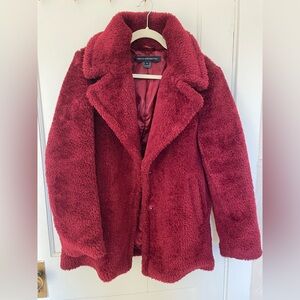 Women's Red Teddy Coat